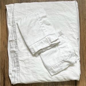 BOLL & BRANCH Signature Hemmed DUVET  COVER + 2 Zip Shams KING/CAL White Cotton